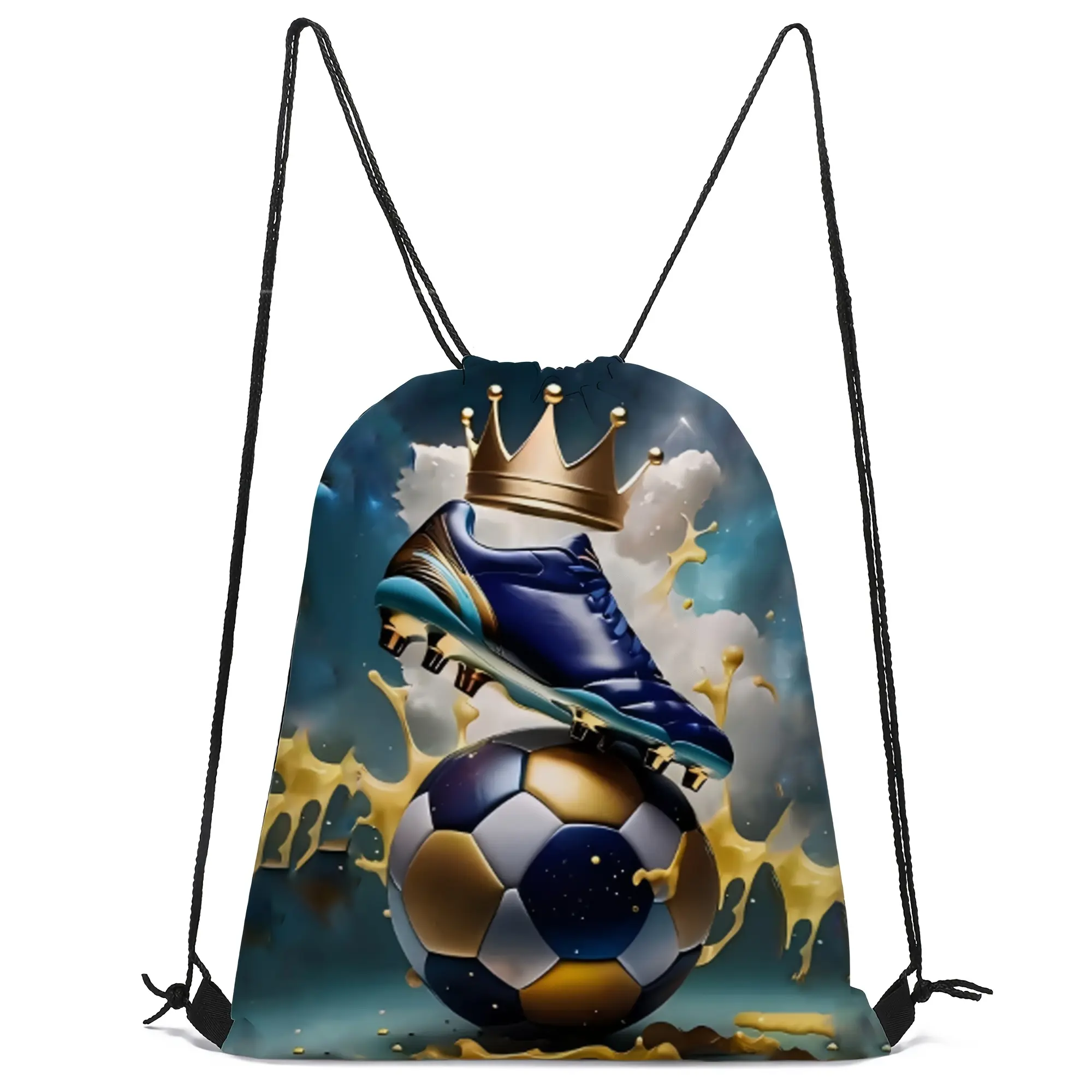 Casual Bundle Pocket Printed, Colourful Drawstring Neutral Game Backpack, Men and Women Sport Gym Training Storage Bag