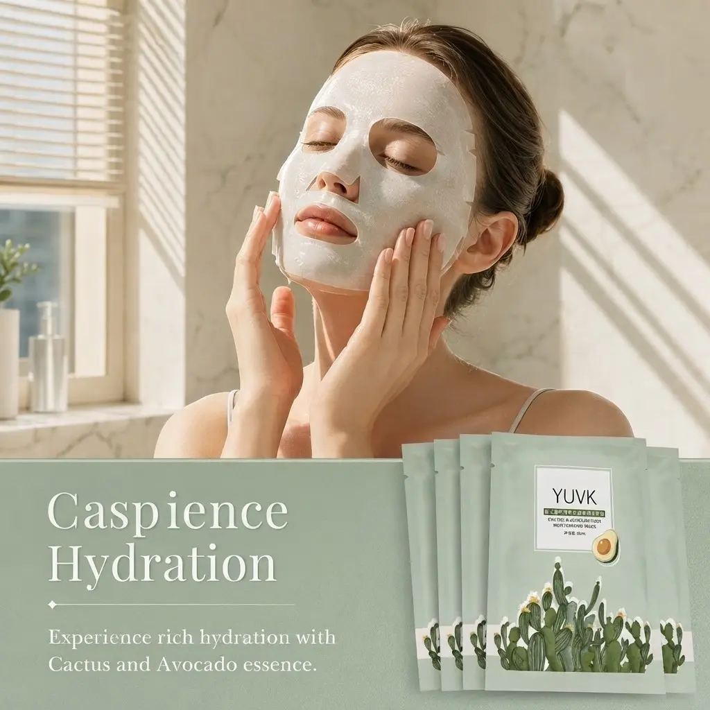 YUVK Cactus and Avocado Moisturizing Mask 10 Sheets