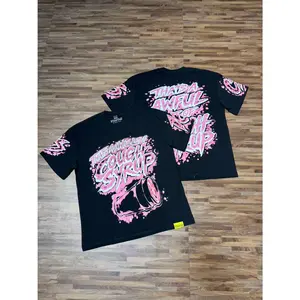 Men Oversized Double Sided Graphic Tee, That's A Awful Lot Of Cough Syrup Lightning Hurricane All Star Cup Print T Shirt, Retro Hip Hop Streetwear Short Sleeve Top For Summer Concert Holiday Daily Outfit
