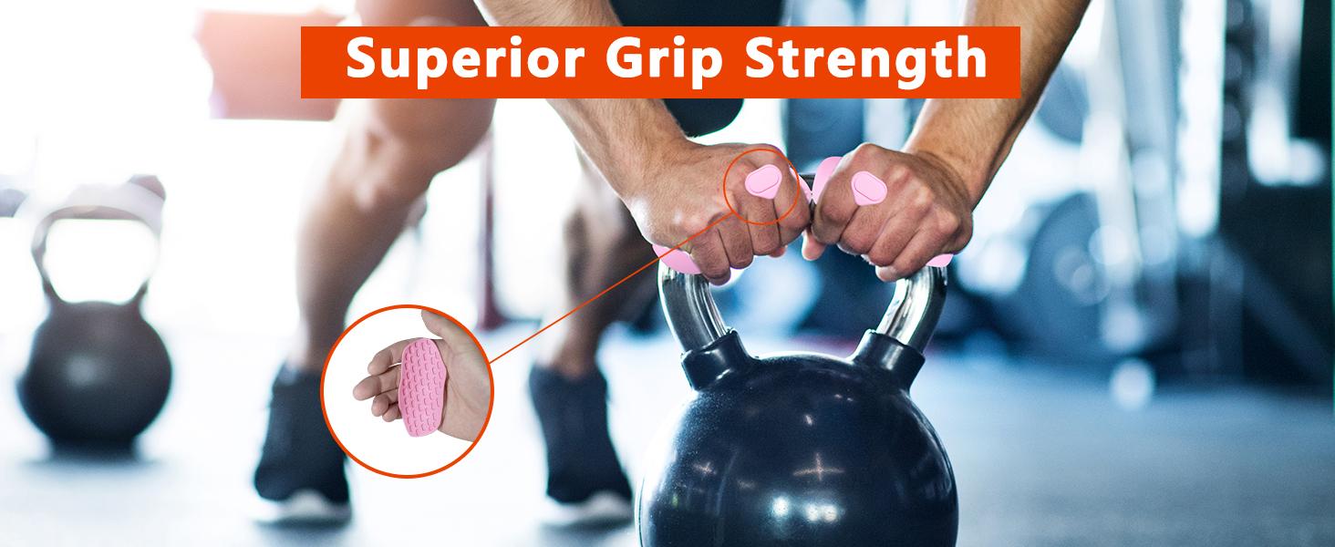 Silicone Gym Grips for Weight Lifting,Workout Gloves for Women Men Alternative,Anti Slip Gym Workout Grip,Rubber Gym Hand Grips-Weightlifting Grips Pad for Barbell,Pull Up,Ryptfit,Training