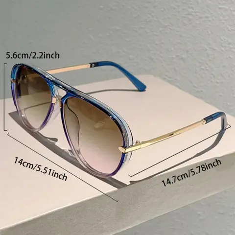 Women's Retro Aviator Sunglasses - 2026 New Fashion Full-Rim Polyamide Eyewear with Gradient & Multicolor Functional Lenses, Classic American Style Stylish Touch Casual Female Outdoor Accessories, Retro 2026 Look