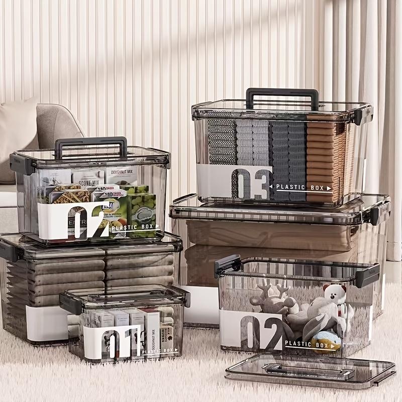 Storage Storage Box With Handle Multi-layer Design Capacity Plastic Storage Organizer Portable For Bedroom Bathroom Office Or Desk Storage Multiple Models Available