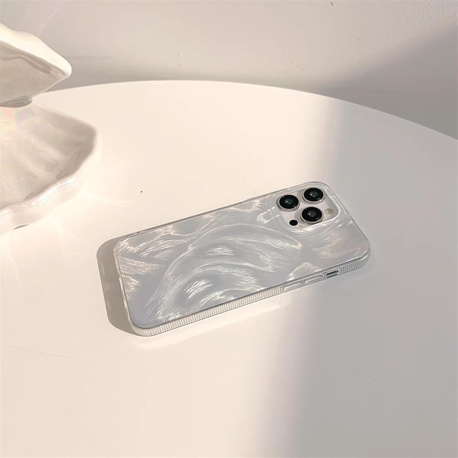 DarlingCase Fuzzy Feather Yarn iPhone 17 Pro Max Case, Fits iPhone 15 Pro Max, iPhone 14 Pro, iPhone 13, Soft Plush Texture Cover with Electroplated Accents – Cozy Feel, Stand Out Cute