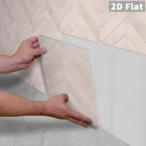 10PCS/Color Box GST Cream Beige Vintage Herringbone Strip PE Foam Tile Stickers, Waterproof Oilproof Shock & Wear Resistant, Peel & Stick on Smooth Surfaces for Bedroom Kitchen Bathroom School Office Home & Commercial Wall Decor