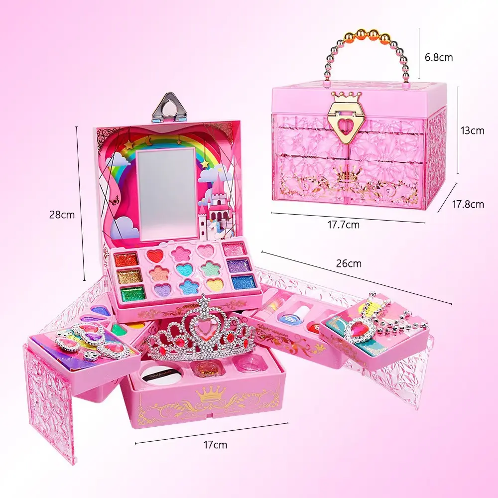 Girls' playing house makeup toy; cosmetics crystal makeup box; princess nail art toy gift box; Halloween gift; Christmas gift; girls' birthday gift