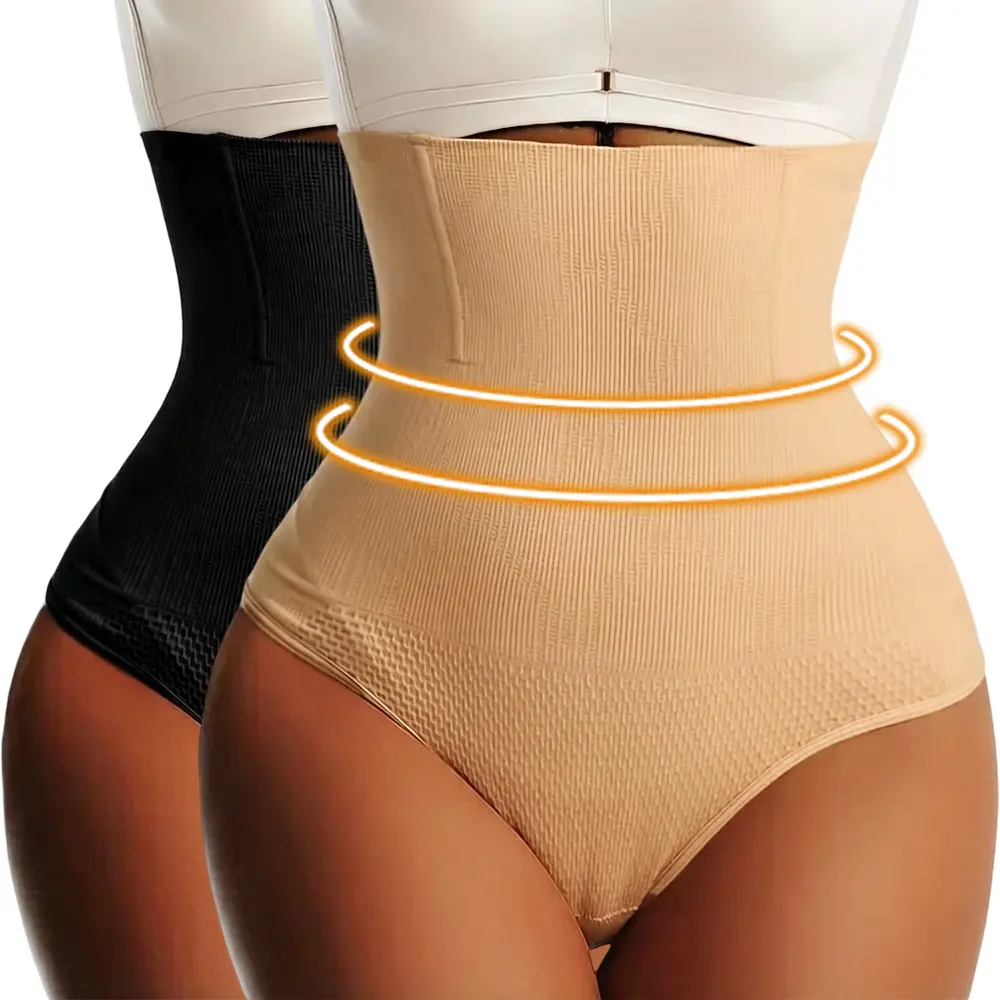 2/4PCS Women's High-Waisted Tummy Control Panties, Seamless Knit Steel Boning Compression Underwear with Butt Lifting Design, Fitted Shapewear, Compression Wear, High Waist Tummy Control Leg Shaping Shorts, Lady, Clothes, Abdominal Sup