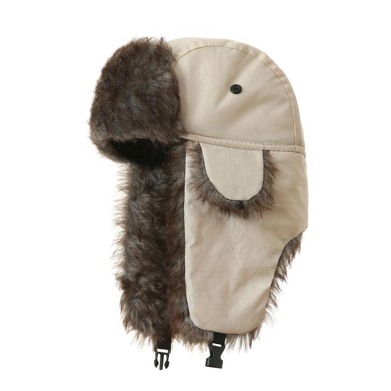 Heavy Duty Trapper Hat with Ear Flaps - Windproof Winter Hat for Men Women, Faux Fur Lined Ski Snow Hat for Hiking/Commute