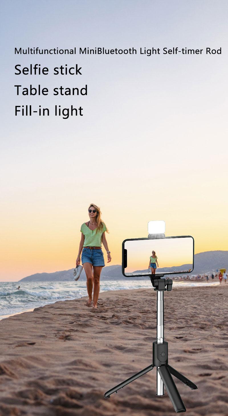 Foldable Bluetooth Selfie Stick Extendable Portable Multi-Function Tripod for iOS Android with Wireless Remote Shutter