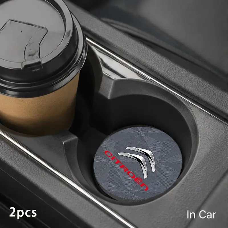 Citroen 2pcs Car Cup Holder, Diamond Pattern, Dust-Proof and Scratch-Resistant, Essential Accessory for Daily Commuting, Practical for Car Enthusiasts