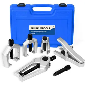 DAYUAN 5pcs Professional Front End Service Tool Kit Blue, Pitman Arm Puller, Ball Joint Separator Tie Rod Remover Tool with Case Blue