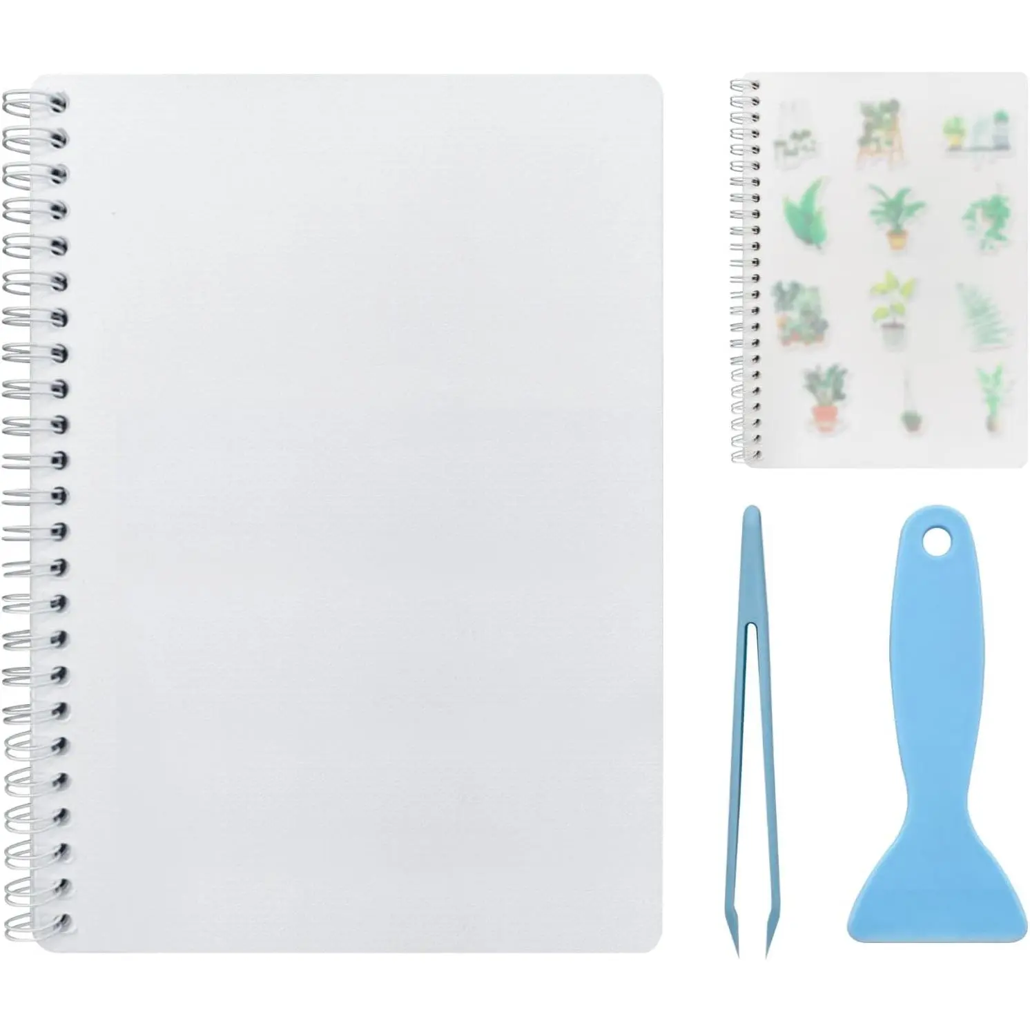 Sticker Book Collecting Album A5 Size Sticker Storage Organizer Collection Book for Adults with 60 Sheets Blank Release Paper and Tools (Clear)