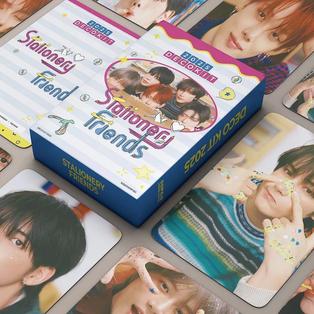 55pcs/set Kpop Photo album DECO KIT TXT Yeonjun Soobin Beomgyu Lomo Cards Photocards for Fans Collcetion High Quality HD Postcar