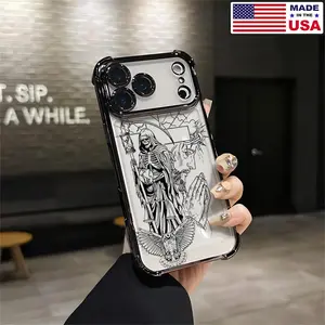 Vintage Unique Fashion Silicone Smartphone Case, Santa Muerte Grim Reaper Jesus Owl Aesthetic Pattern Cover, Soft TPU Shockproof Protector For iPhone 17 Pro Max 16 15 14 13 12 11 for Samsung S21 S22 S23 S24 S25 S26 Phone Case|Tough Phone Case|Best Gift