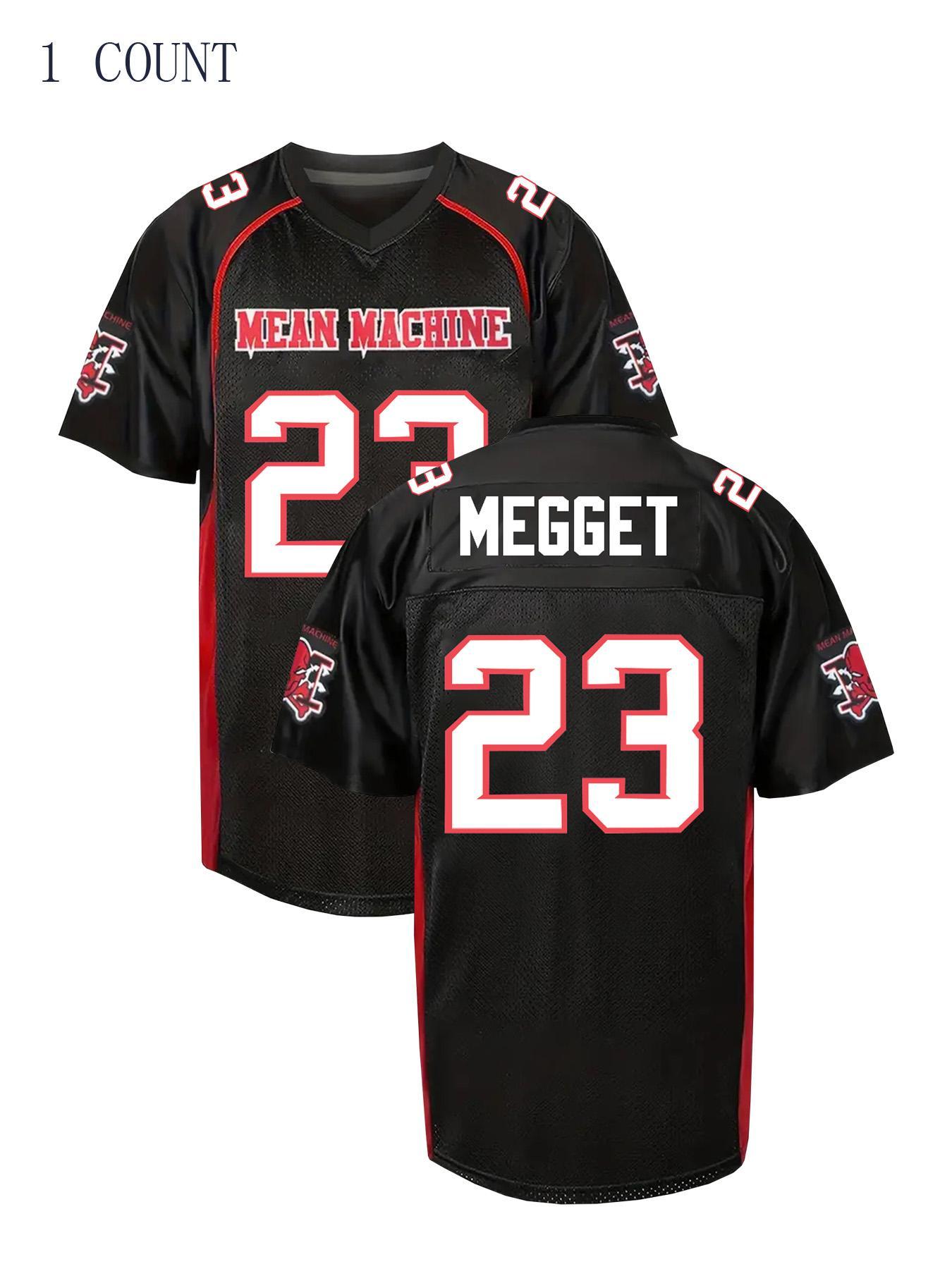 Men's Mean Machine #18 V Neck American Football Jersey, Loose Casual Breathable Football Top, Men's Sportswear for Outdoor Training, Breathable Athletic Top