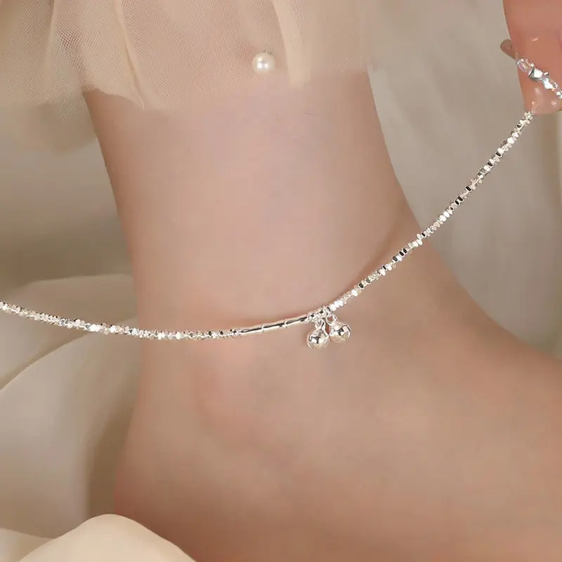 Palace Bell Anklet for Women, Minimal Ins Light Luxury Personalized Foot Jewelry
