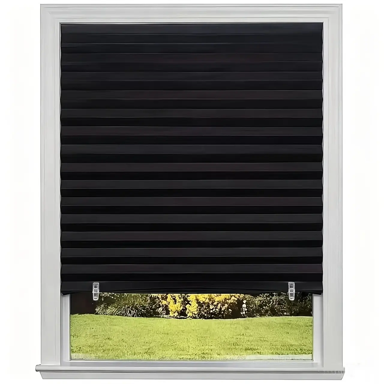 Adjustable Pleated Temporary Window Blind, Convenient Quick Installation & Detachment, Light Blocking Curtain Suitable for Bedroom, Living Room and Bathroom, Minimalist Design Home Decoration, Various Sizes and Colors, Polyester Privacy Curtain