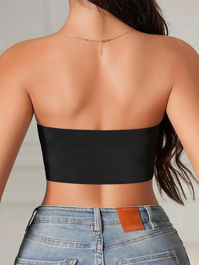 Women’s Strapless Seamless Bra, Wireless Front Button Bralette with Smooth Support, No Padding Comfortable Fit for Daily Wear, Layering, Lounge & Casual Outfits