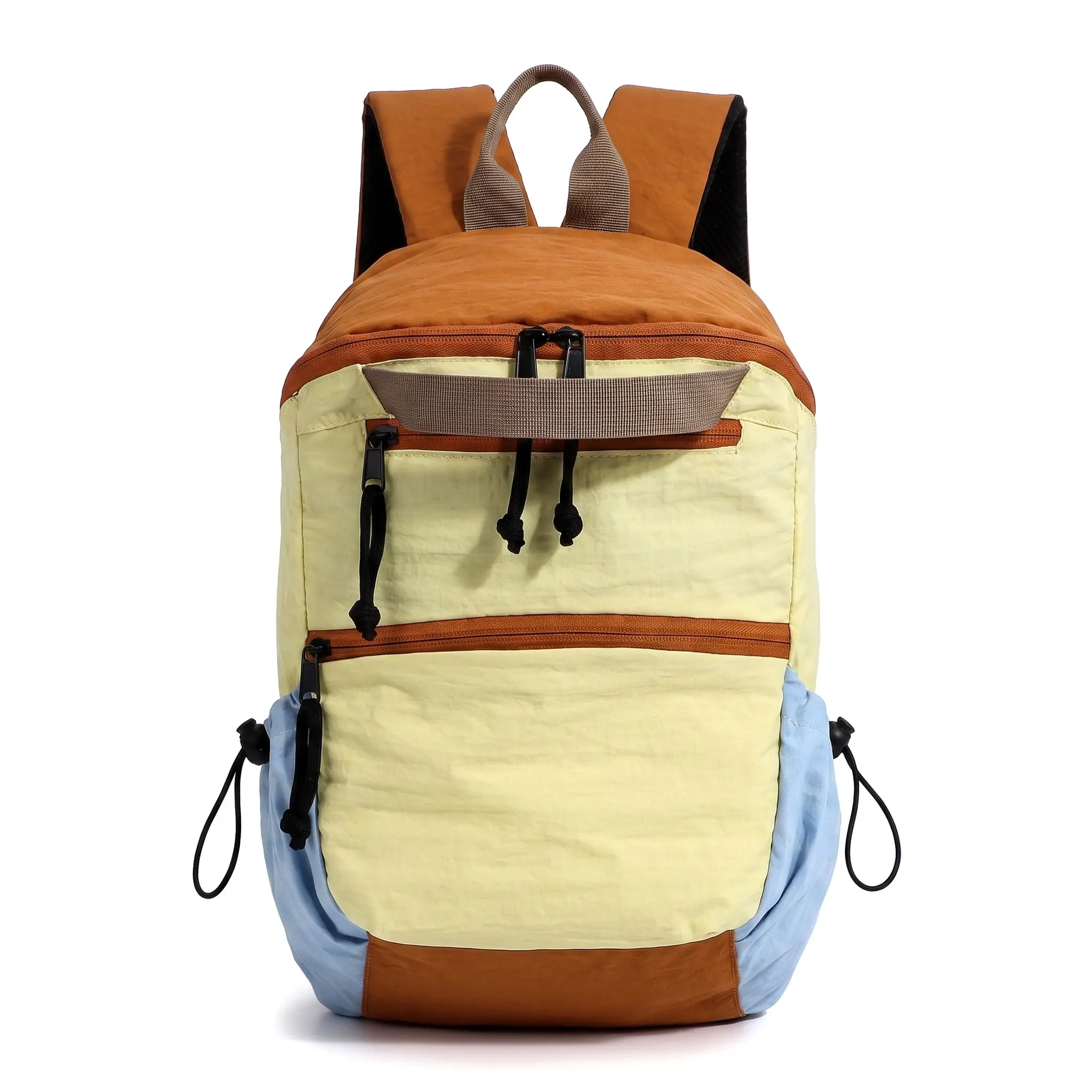 Unisex Color Block Patchwork Backpack, Lightweight Waterproof Oxford Fabric Bag (20-35L), School/Daily Commute Essential, 12in Laptop-Fit Functional Backpack for Casual Use by Sohochic, Block Colors