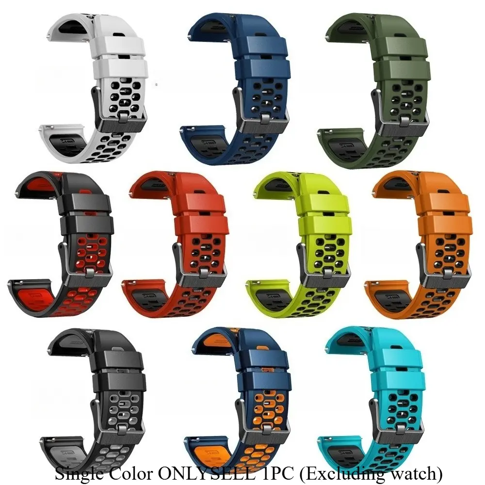 1 Pcs Casual Two-tone Breathable Silicone Watch Strap for COROS NOMAD / COROS APEX4 46MM Smartwatch Accessories (Strap Only, Movement Not Included)