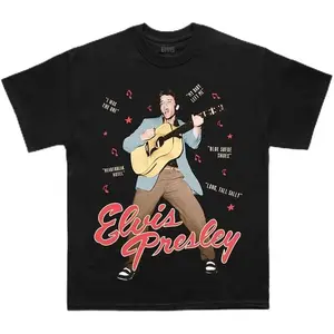 Elvis Presley Unisex Adult Official Elvis Presley Merch Iconic Lyric T-Shirt