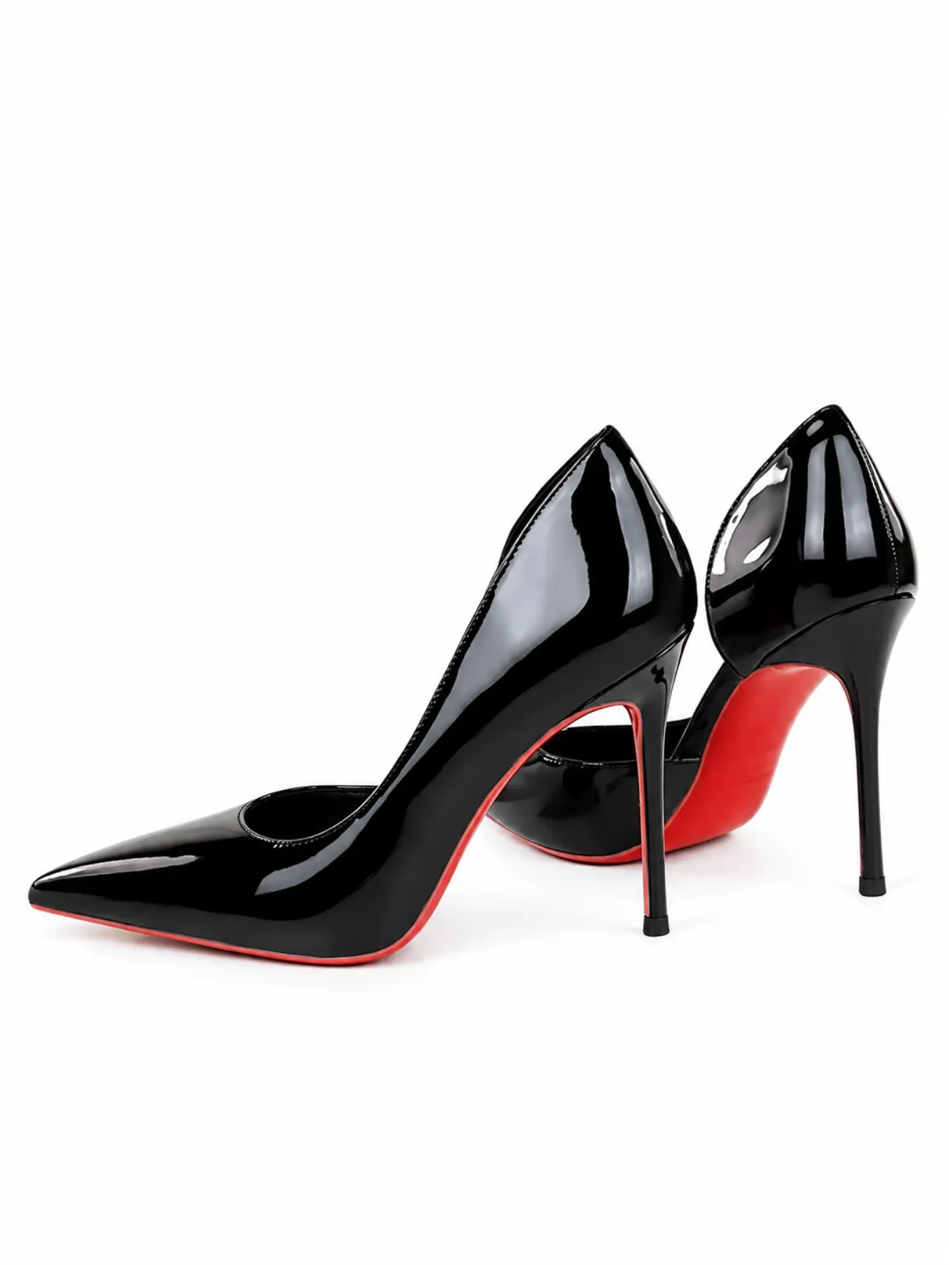 Women's Pointed Toe Patent Leather High Heels, Glossy Sole, Multi-Color Elegant Formal Shoes, 10cm Heel, Office, Dinner, Party