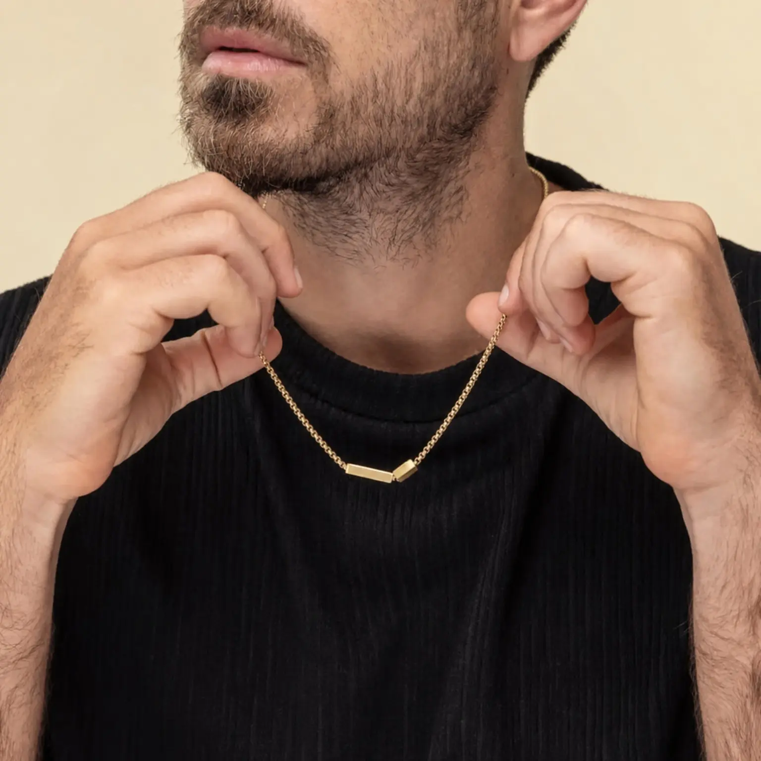 AS101 Personalize Necklace For Dad With Kids Name, Custom Men's Gold Necklace, Personalized Gift For Dad, Daddy Jewelry,Father’s Day Gift