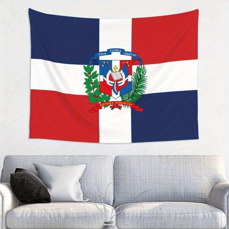 Dominican Republic Flag Print Large Wall Hanging Tapestry - Bold Colors, Hangable Home Supplies, National Pride Gift for Home Decor