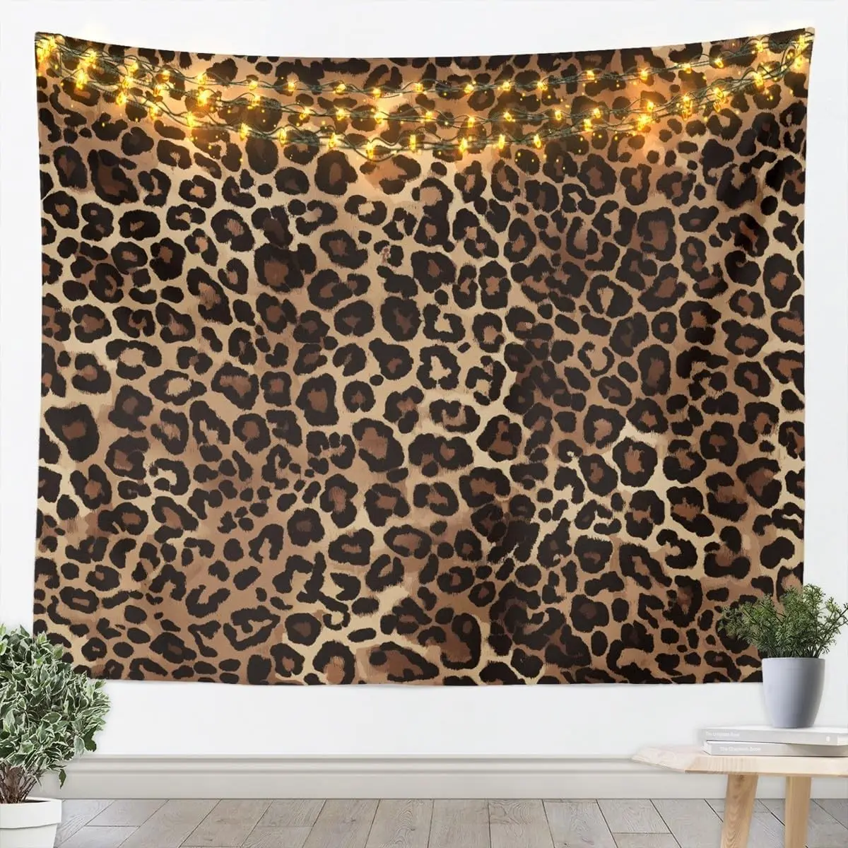 Leopard Print Cheetah Wall Tapestry, African Safari Animal Geometric Modern Abstract Pattern Wall Hanging Tapestry for Kid Boy Men Decor, Large 59x82