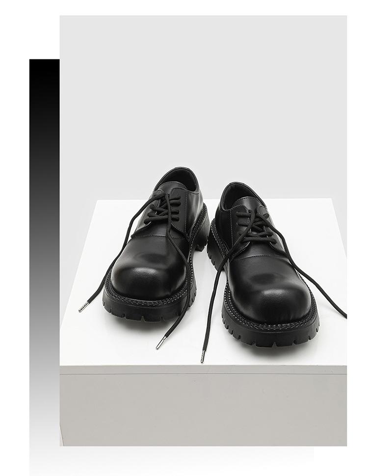Men's Lug Sole Derby Shoes – Platform Chunky Workwear Boots, Low-Top Casual 96069-K