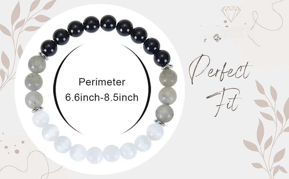 Obsidian Labradorite Cat Eye Stone Bracelet – Natural Healing Crystal Energy Jewelry for Protection, Balance & Positive Energy – Handmade Gemstone Beaded B