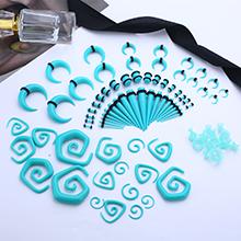 FASACCO 86Count Ear Stretching Kit Acrylic Tapers and Plugs Spiral Tapers Silicone Tunnels Gauges Expander Set Ear 14G-00G Body Piercing Jewelry Set