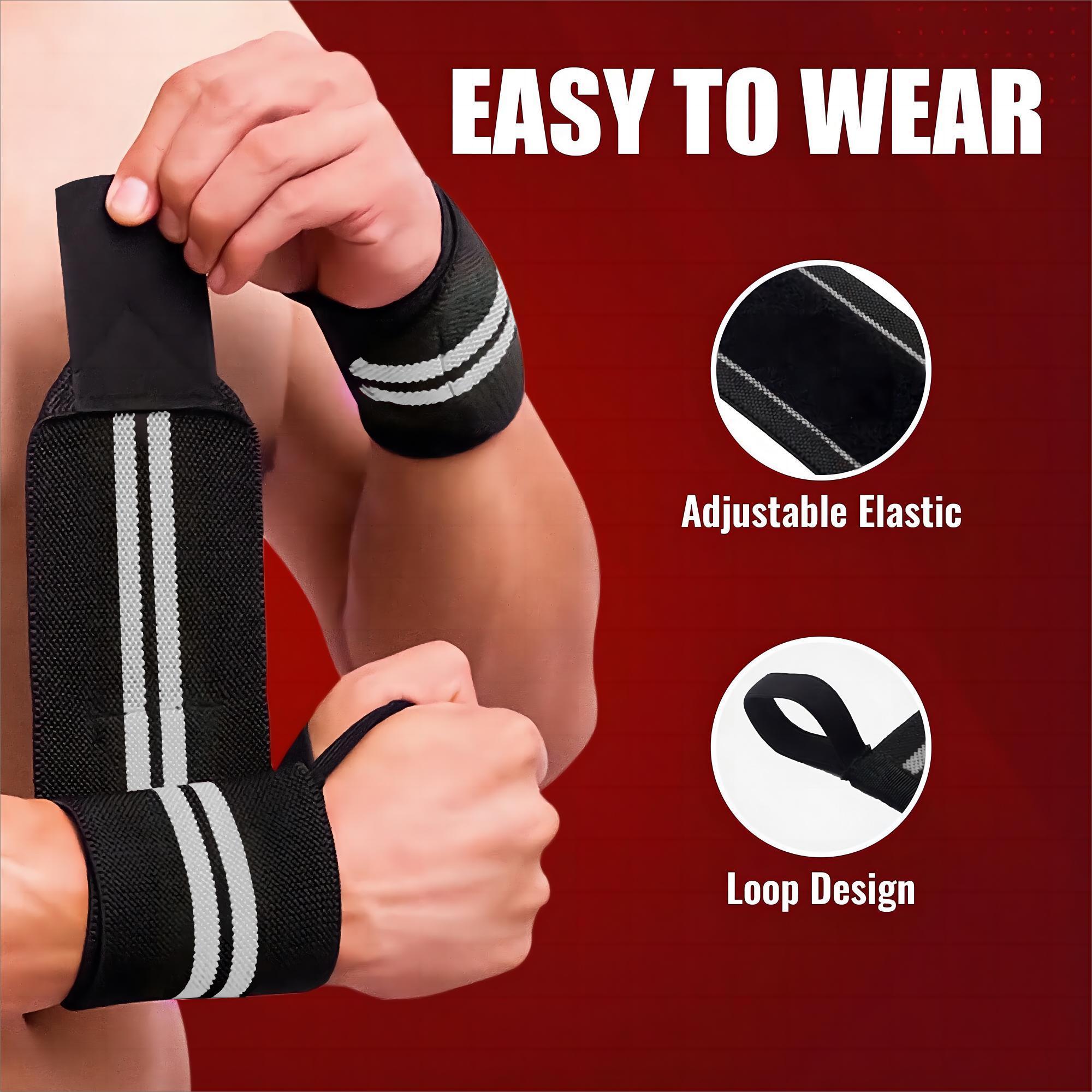 Sports Wristbands, 1 Pair Professional Wristbands for Weightlifting and Gym Training, Sports Wristband for Men & Women, Cuffs for Gym, Gym Wear, Gym Accessories, Exercise, Wrist Straps