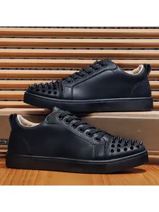 Men's Low Top Casual Shoes with Rivet Design, Street Style Sneakers, Versatile Daily Wear, Trendy Sports Shoes for Men, Walking Shoes