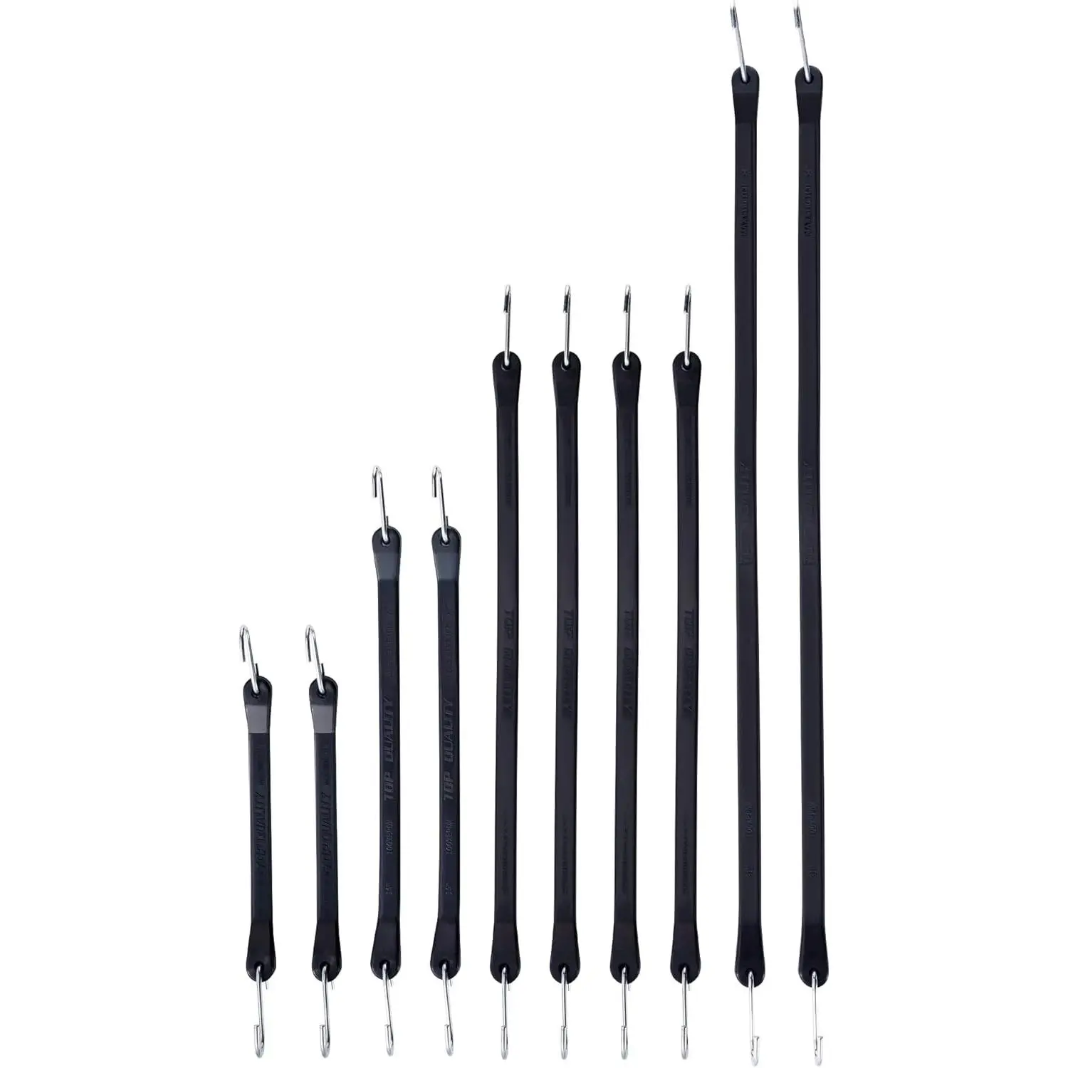 Heavy Duty Rubber Bungee Cords with Hooks, Assorted Sizes 10"-31", 1.8X Max Stretch, Over 176 lbs Load, 100% EPDM Rubber, S Hooks for Cargo & Tarps, Black (10 Pack)Gift