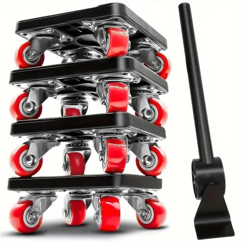 5-piece furniture mobile tool set, equipped with pulley device and lifting assembly, equipped with 360-degree universal wheel, with a maximum load of 881 pounds, can easily carry furniture, refrigerators, sofas, cabinets and other heavy objects.