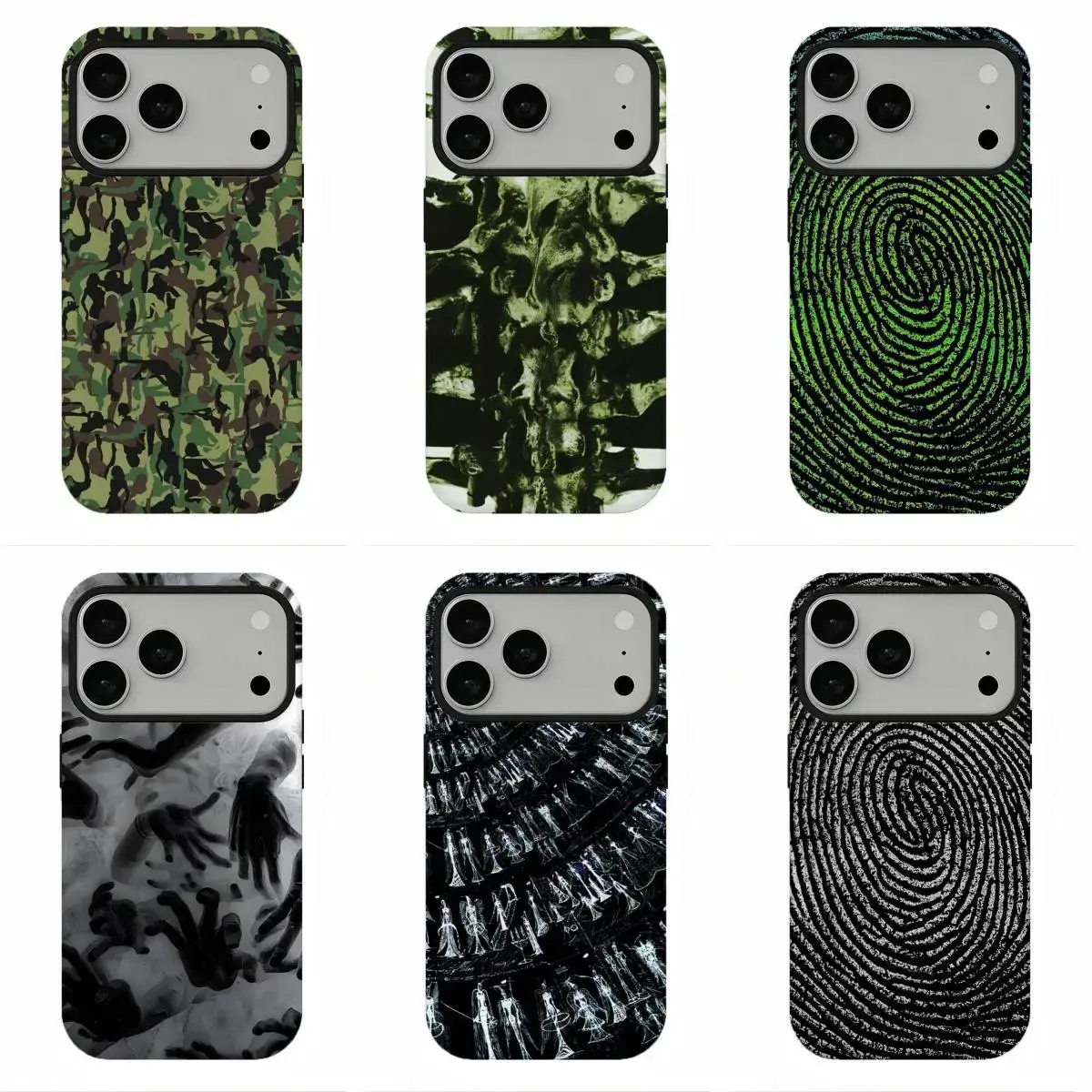 Grunge Dark X-Ray Skeleton Phone Case, Compatible for iPhone 17Promax 16 15 14 13 12 11 and for Samsung S26‑21, Alt Punk Aesthetic, Spooky Edgy Vibe, Shockproof Protective Cover, Perfect Gothic Fan Gift, Unique Gift, Father's Day Gift