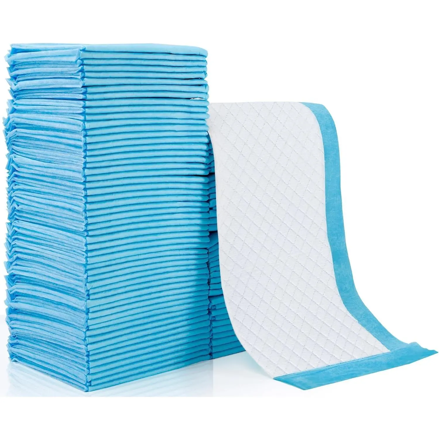 100 Pack 13X18 Inch Blue Disposable Changing Pads, Super Absorbent Waterproof Leak Proof Breathable Disposable Underpads, Incontinence Pads for Adult Child Baby and Pets
