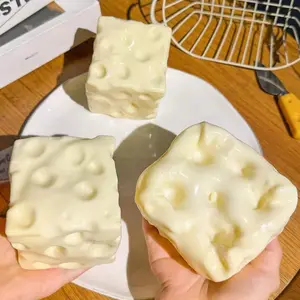Cheese Shaped Slow Rising Squishy Toy Super Soft Silky Smooth Stress Relief Squeeze Fidget Toy for Kids and Adults Anxiety