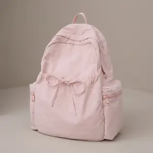 Backpack for Teens & Adults, Back to School Solid Color Nylon Double-Shoulder Bag with 14 inches Laptop Compatibility, 20-35L Capacity, Coffee-Friendly Design, Library-Ready, Ample Space for Binders
