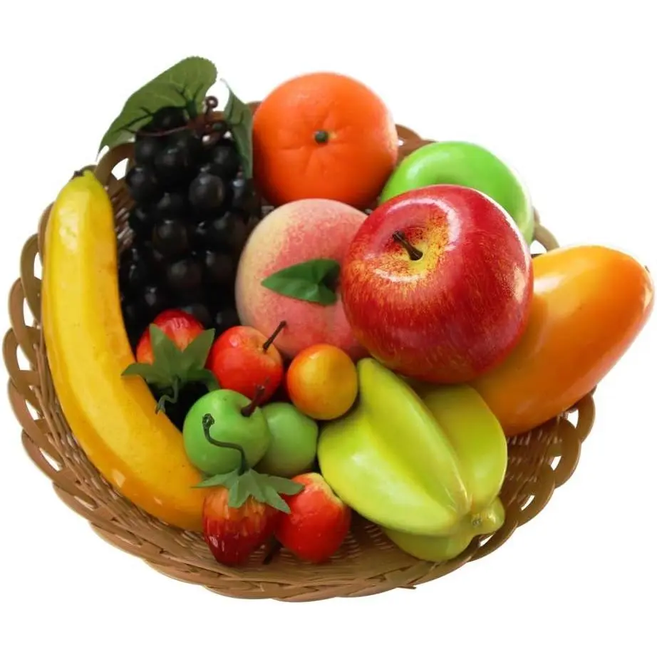 12 Kinds of Artificial Fruits Pack, 12 Different Fruits in One Set, Fake Fruits for Home Decor, Simulation Fruit Set, Party Chirstmas Decortion, Fruit Modle for Photoshoot Total 16 Pcs