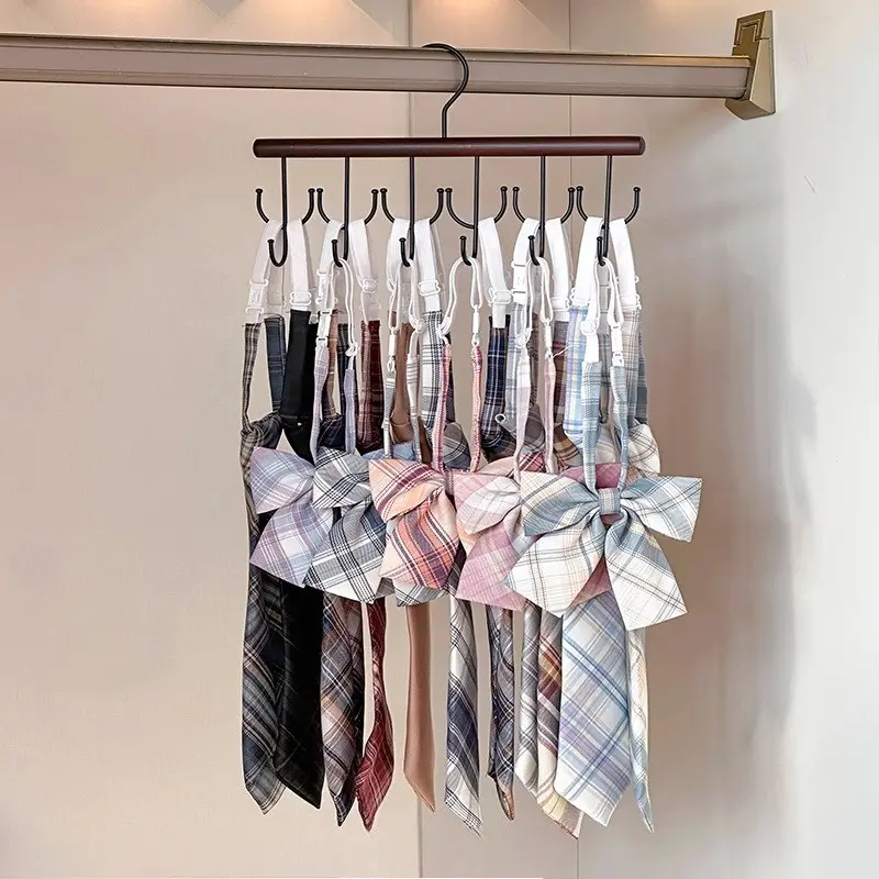 1pc Wall-Mounted Wooden Hook with 18 Hooks - Heavy Duty Wooden Hanger, Suitable for Closet, Bathroom, Laundry Organization - Space-Saving Storage Hook, for Hanging Socks, Underwear, Ties, Hats