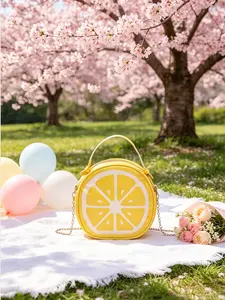 Women's crossbody bag, lemon-shaped street-style single-shoulder/tote bag, trendy and versatile accessory