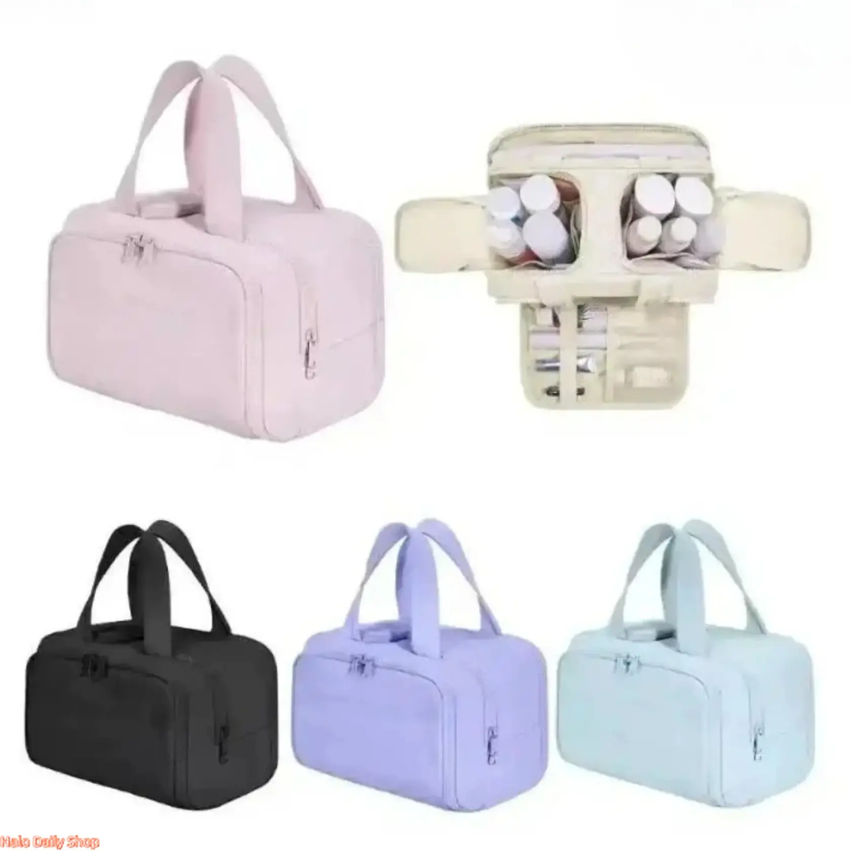 Large Capacity Waterproof Makeup Bag - Portable Travel Makeup Storage Organizer, Multi-Functional Handheld Cosmetic Pouch, Multifunctional Toiletry Bag, Travel Beauty Bag