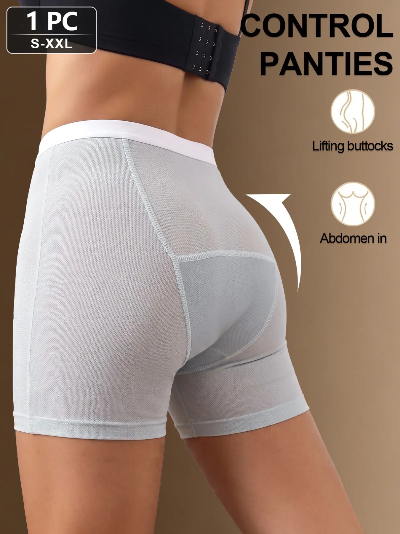 Women's Mid-Waist Flat Front Period Underwear, Breathable Anti-Leak Four-Panel Panty, Single Piece, Comfortable and Practical
