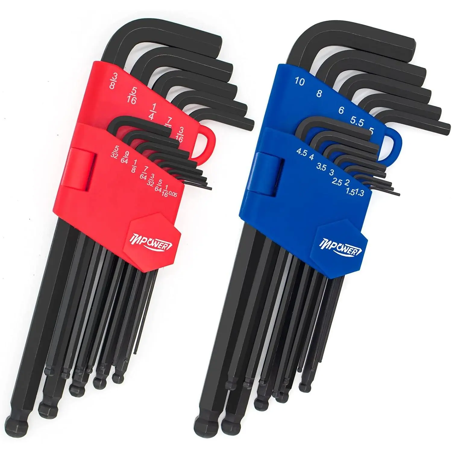 Hex Key Set, 26-piece SAE and Metric Hex Key Set, Long Handle Ball End Hex Key Set, Tools for Hex Head Screws