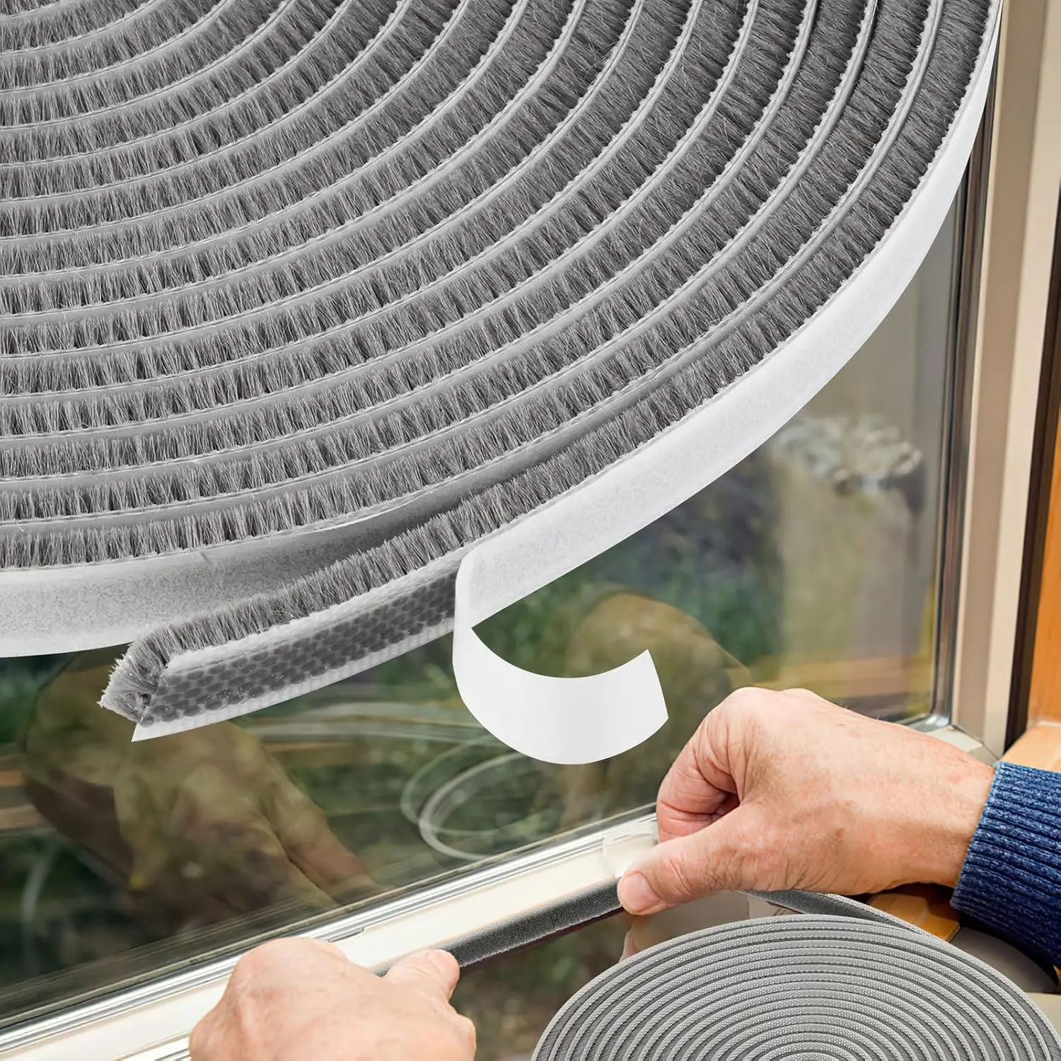 33 Ft Weather Stripping Door Seal, Self-Adhesive Door Insulation Strip | Window Seal, Soundproofing Windows/Door Weather Stripping 0.35" Wide X 0.2" Thick