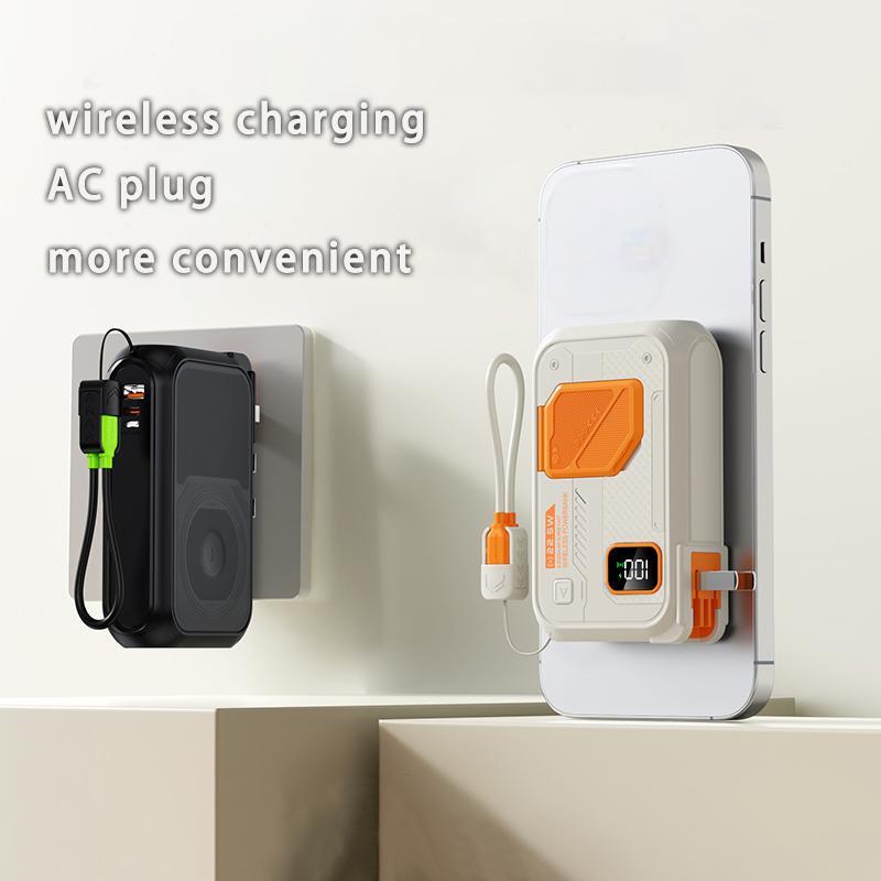 Portable Multifunctional Power Bank, Chargeable 20000mAh Portable Magnetic Charging Power Bank Android, LED Display Powerbank, Travel Gadgets, Electronics Accessories, Portable Battery Powered