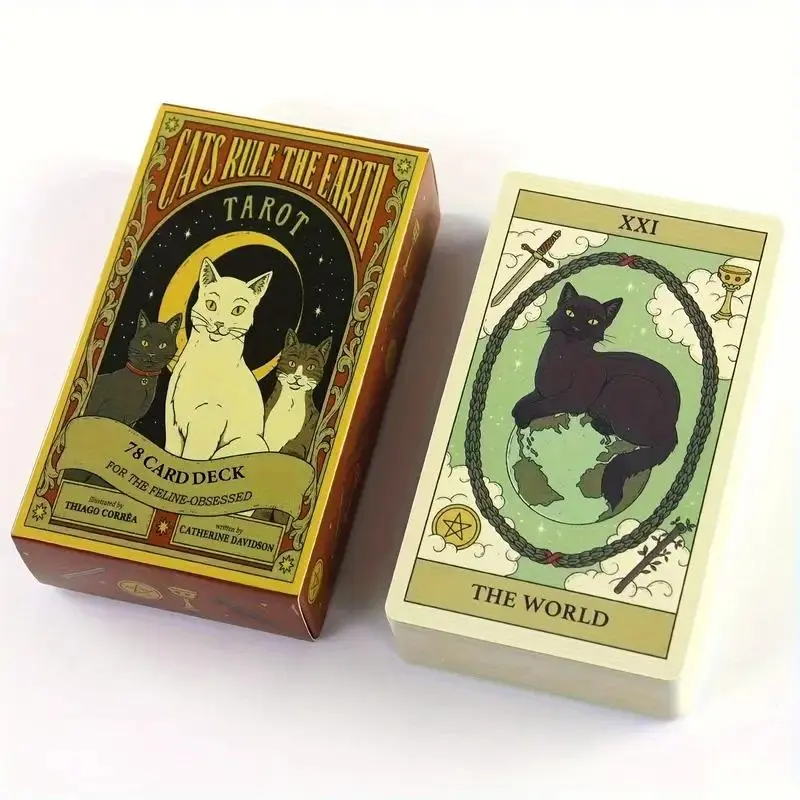 Cat Themed Tarot Card Game, 1 Box Creative Tarot Card Game, Fun Card Game for Family Gatherings, Party, Friends Gatherings, Tarot Card Decks, Tarot Card Set, Cards Game