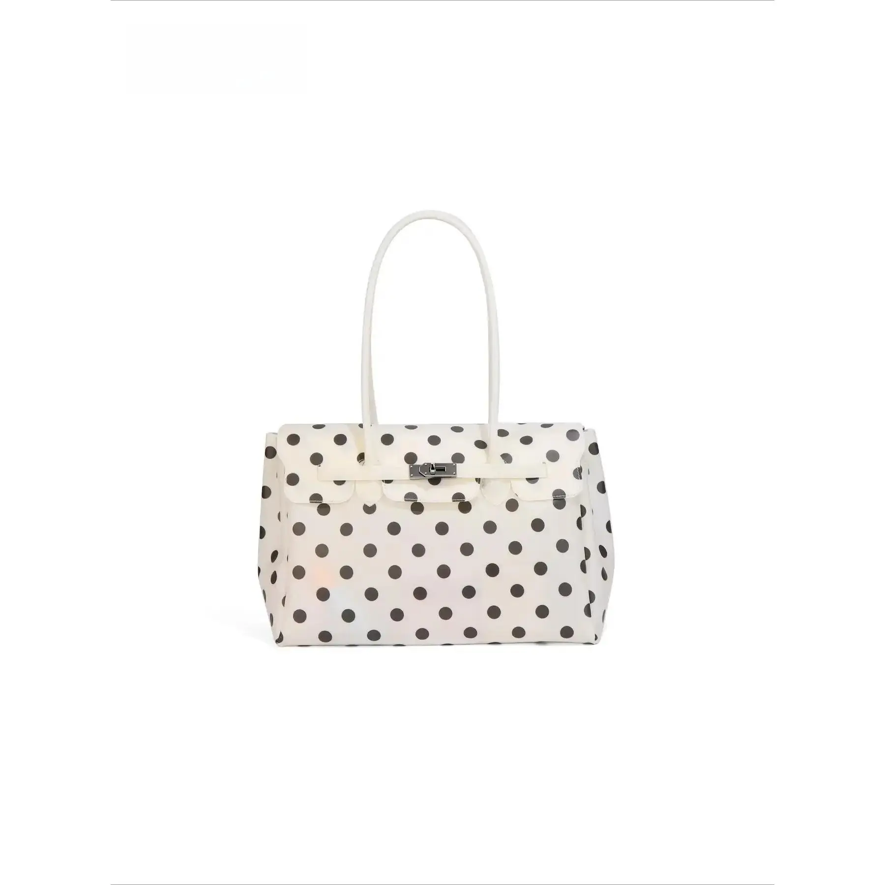 Polka Dot Clear Jelly Beach Tote Bag for Women – Lightweight Transparent Shoulder Handbag, Trendy Underarm Work & Travel Bag, Waterproof Vacation Essentials Beach Purse for Cruise, Summer Outfits & Daily Use