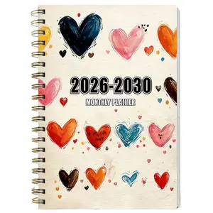 2026-2030 Monthly Calendar - From January 2026 to December 2030, 5-year monthly calendar, heart-themed cover design, yearly calendar planner, month tabs, 60-month calendar, 5.5 inches x 8.3 inches